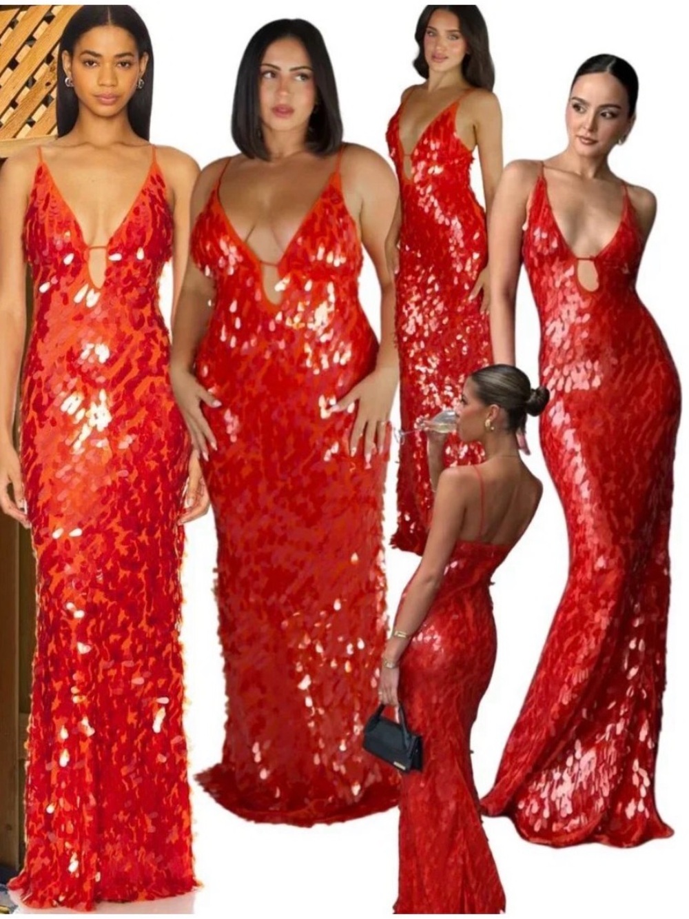MISHA Red Sapphire Sequin Maxi Dress